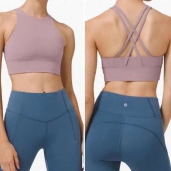 lululemon athletica Other - Lululemon Energy Bra High Neck Long Line Sports Bra Violet Verbena Size 12